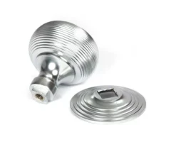 Satin Chrome Beehive Centre Door Knob | 46659 -Ironmongery Experts Shop 46659 2 s.jpg.mst