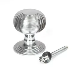 Satin Chrome Beehive Centre Door Knob | 46659 -Ironmongery Experts Shop 46659 3 s.jpg.mst