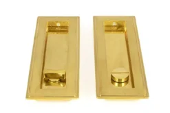 Polished Brass 175mm Art Deco Rectangular Flush Pull - Privacy | 47161