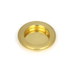 Polished Brass 75mm Art Deco Round Flush Pull Handle | 47166 -Ironmongery Experts Shop 47166 main l.jpeg.mst