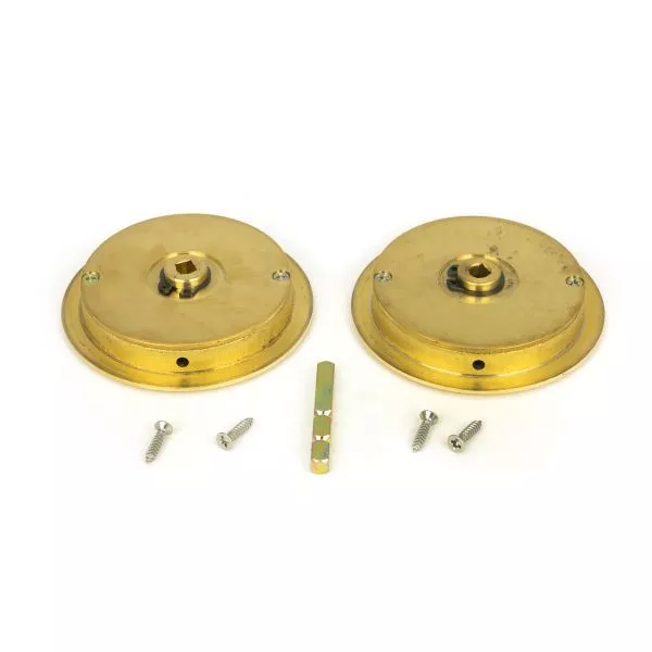 Polished Brass 75mm Art Deco Round Flush Pull Handle - Privacy | 47170 4 Polished Brass 75mm Art Deco Round Flush Pull Handle - Privacy | 47170 - Image 2