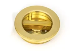 Polished Brass 60mm Plain Round Flush Pull Handle - Privacy | 47171