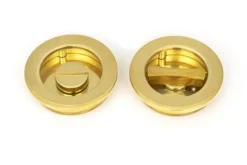 Polished Brass 60mm Plain Round Flush Pull Handle - Privacy | 47171 -Ironmongery Experts Shop 47171 main s.jpg.mst