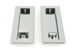 Polished Chrome 175mm Art Deco Rectangular Flush Pull - Privacy | 47179