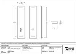 Polished Chrome 250mm Art Deco Rectangular Flush Pull - Privacy | 47180 -Ironmongery Experts Shop 47180 drawing.jpg.mst