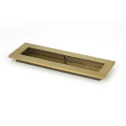 Aged Brass 175mm Plain Rectangular Flush Pull Handle | 48306 -Ironmongery Experts Shop 48306 main l.jpeg.mst