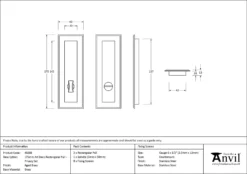 Aged Brass 175mm Art Deco Rectangular Flush Pull - Privacy | 48308 -Ironmongery Experts Shop 48308 drawing.jpg.mst