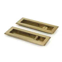 Aged Brass 175mm Art Deco Rectangular Flush Pull - Privacy | 48308 -Ironmongery Experts Shop 48308 main l.jpg.mst