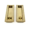 Aged Brass 250mm Art Deco Rectangular Flush Pull - Privacy | 48309