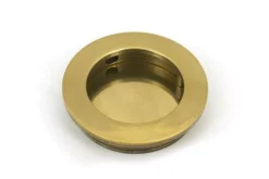 Aged Brass 60mm Plain Round Flush Pull Handle | 48322 -Ironmongery Experts Shop 48322 main s.jpg.mst