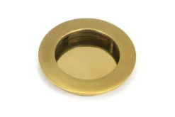 Aged Brass 75mm Plain Round Flush Pull Handle | 48323 -Ironmongery Experts Shop 48323 main s.jpg.mst