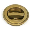 Aged Brass 60mm Art Deco Round Flush Pull Handle - Privacy | 48324
