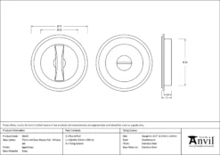 Aged Brass 75mm Art Deco Round Flush Pull Handle - Privacy | 48325 -Ironmongery Experts Shop 48325 drawing.jpg.mst
