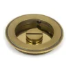 Aged Brass 75mm Plain Round Flush Pull Handle - Privacy | 48331