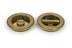 Aged Brass 75mm Plain Round Flush Pull Handle - Privacy | 48331 11 Aged Brass 75mm Plain Round Flush Pull Handle - Privacy | 48331 -Ironmongery Experts Shop 48331 main s.jpg.mst