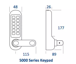 Borg 5009 Digital Lock & Round Bar Handle With Mortice Night Latch & Optional Finishes 6 Borg 5009 Digital Lock & Round Bar Handle With Mortice Night Latch & Optional Finishes - Image 4