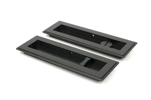 Aged Bronze 175mm Art Deco Rectangular Flush Pull - Privacy | 50120 6 Aged Bronze 175mm Art Deco Rectangular Flush Pull - Privacy | 50120 - Image 4