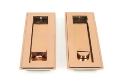 Polished Bronze 175mm Art Deco Rectangular Flush Pull - Privacy | 50138