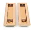 Polished Bronze 250mm Art Deco Rectangular Flush Pull - Privacy | 50139