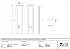 Polished Bronze 250mm Art Deco Rectangular Flush Pull - Privacy | 50139 -Ironmongery Experts Shop 50139 drawing.jpg.mst