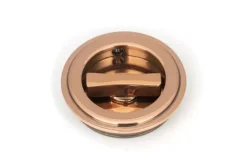Polished Bronze 60mm Art Deco Round Flush Pull Handle - Privacy | 50146