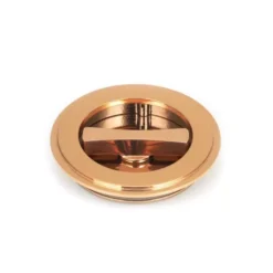 Polished Bronze 75mm Art Deco Round Flush Pull Handle - Privacy | 50147