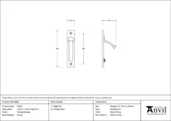 Anvil Polished Bronze 25mm Edge Pull | 50150 -Ironmongery Experts Shop 50150 drawing.jpg.mst