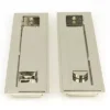 Polished Nickel 250mm Art Deco Rectangular Flush Pull - Privacy | 50157