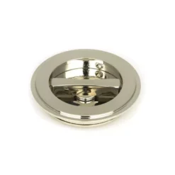 Polished Nickel 75mm Art Deco Round Flush Pull Handle - Privacy | 50165