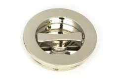 Polished Nickel 60mm Plain Round Flush Pull Handle - Privacy | 50166