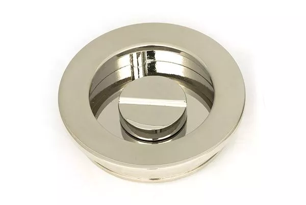 Polished Nickel 60mm Plain Round Flush Pull Handle - Privacy | 50166 4 Polished Nickel 60mm Plain Round Flush Pull Handle - Privacy | 50166 - Image 2