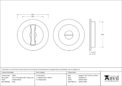 Polished Nickel 75mm Plain Round Flush Pull Handle - Privacy | 50167 -Ironmongery Experts Shop 50167 drawing.jpg.mst