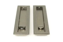 Pewter 250mm Art Deco Rectangular Flush Pull - Privacy | 50175