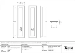 Pewter 250mm Art Deco Rectangular Flush Pull - Privacy | 50175 -Ironmongery Experts Shop 50175 drawing.jpg.mst