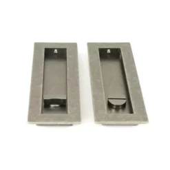Pewter 175mm Plain Rectangular Flush Pull - Privacy | 50176