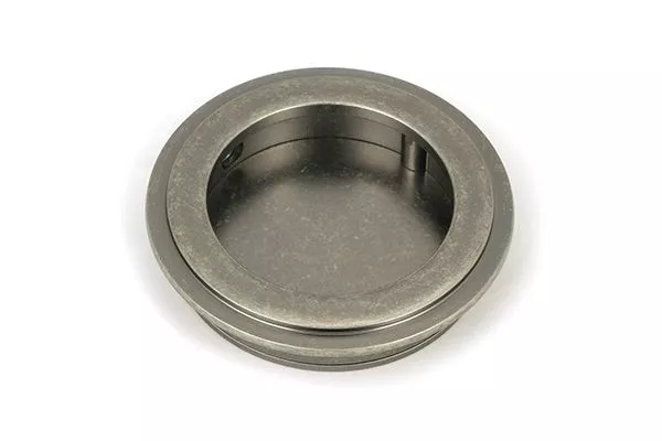 Pewter 60mm Art Deco Round Flush Pull Handle | 50178 5 Pewter 60mm Art Deco Round Flush Pull Handle | 50178 - Image 3