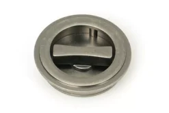 Pewter 60mm Art Deco Round Flush Pull Handle - Privacy | 50182