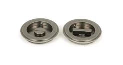 Pewter 75mm Art Deco Round Flush Pull Handle - Privacy | 50183 -Ironmongery Experts Shop 50183 main l.jpeg.mst