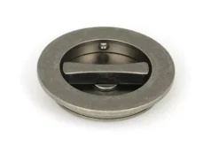 Pewter 75mm Plain Round Flush Pull Handle - Privacy | 50185