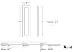 Matt Black 250mm Plain Rectangular Flush Pull Handle | 50209 -Ironmongery Experts Shop 50209 drawing.jpg.mst