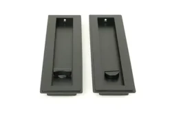 Matt Black 250mm Art Deco Rectangular Flush Pull - Privacy | 50211