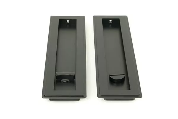 Matt Black 250mm Art Deco Rectangular Flush Pull - Privacy | 50211 3 Matt Black 250mm Art Deco Rectangular Flush Pull - Privacy | 50211