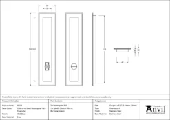 Matt Black 250mm Art Deco Rectangular Flush Pull - Privacy | 50211 8 Matt Black 250mm Art Deco Rectangular Flush Pull - Privacy | 50211 -Ironmongery Experts Shop 50211 drawing.jpg.mst