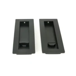 Matt Black 175mm Plain Rectangular Flush Pull - Privacy | 50212