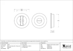 Matt Black 60mm Plain Round Flush Pull Handle - Privacy | 50220 10 Matt Black 60mm Plain Round Flush Pull Handle - Privacy | 50220 -Ironmongery Experts Shop 50220 drawing.jpg.mst