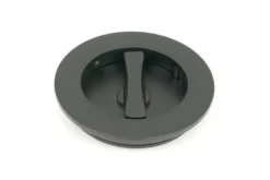 Matt Black 75mm Plain Round Flush Pull Handle - Privacy | 50221