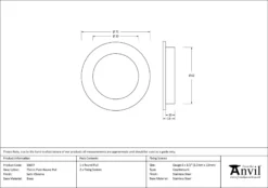 Satin Chrome 75mm Plain Round Flush Pull Handle | 50647 -Ironmongery Experts Shop 50647 drawing.jpg.mst