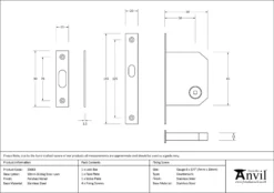 Anvil Polished Nickel 50mm Sliding Door Lock | 50663 -Ironmongery Experts Shop 50663 drawing.jpg.mst