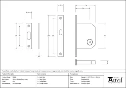Anvil Satin Stainless Steel 50mm Sliding Door Lock | 50666 -Ironmongery Experts Shop 50666 drawing.jpg.mst
