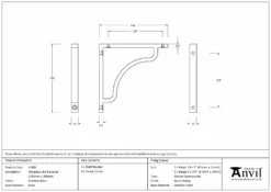 Anvil Polished Brass 150 X 150mm Abingdon Shelf Bracket| 51085 -Ironmongery Experts Shop 51085 drawing s.jpg.mst